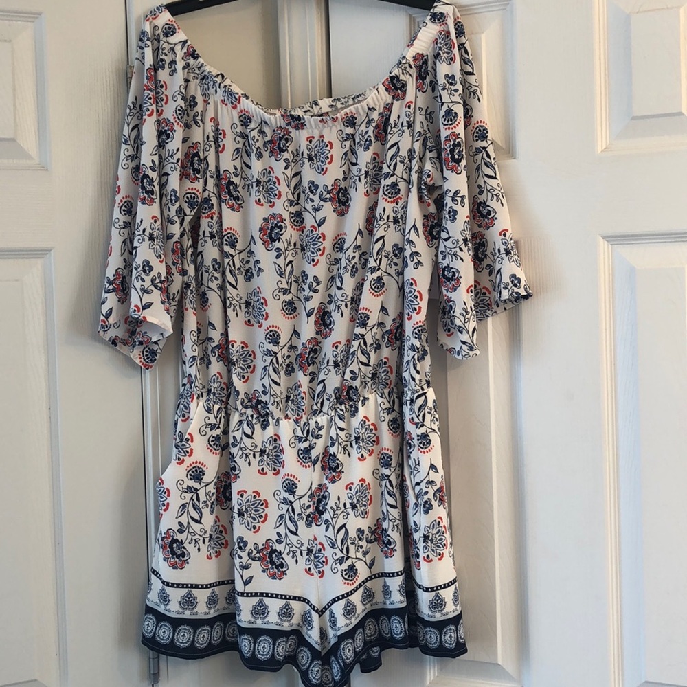 NWT Size 16 Chambray Blue/ Navy Romper